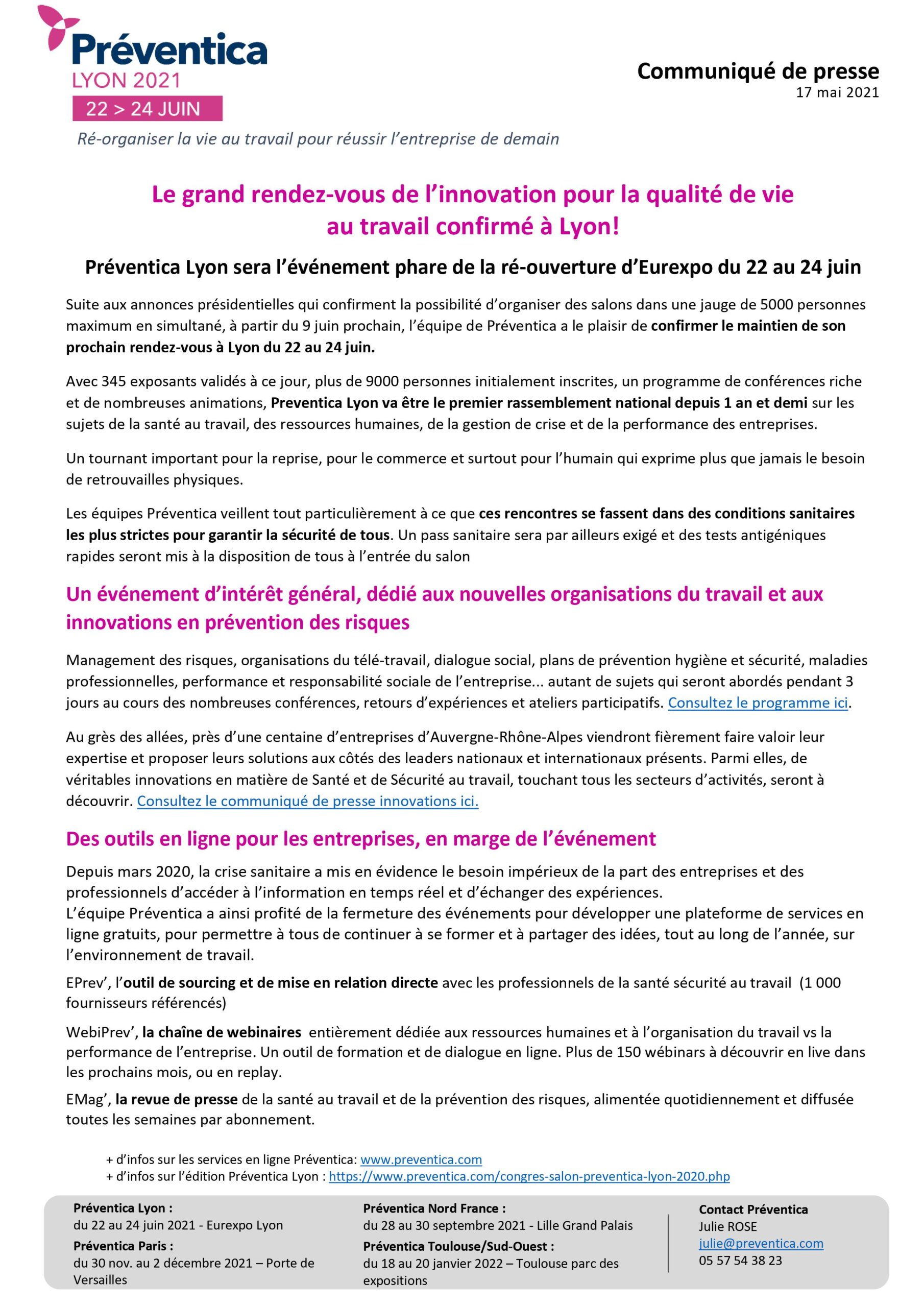 Salon Préventica Lyon Eurexpo 2021